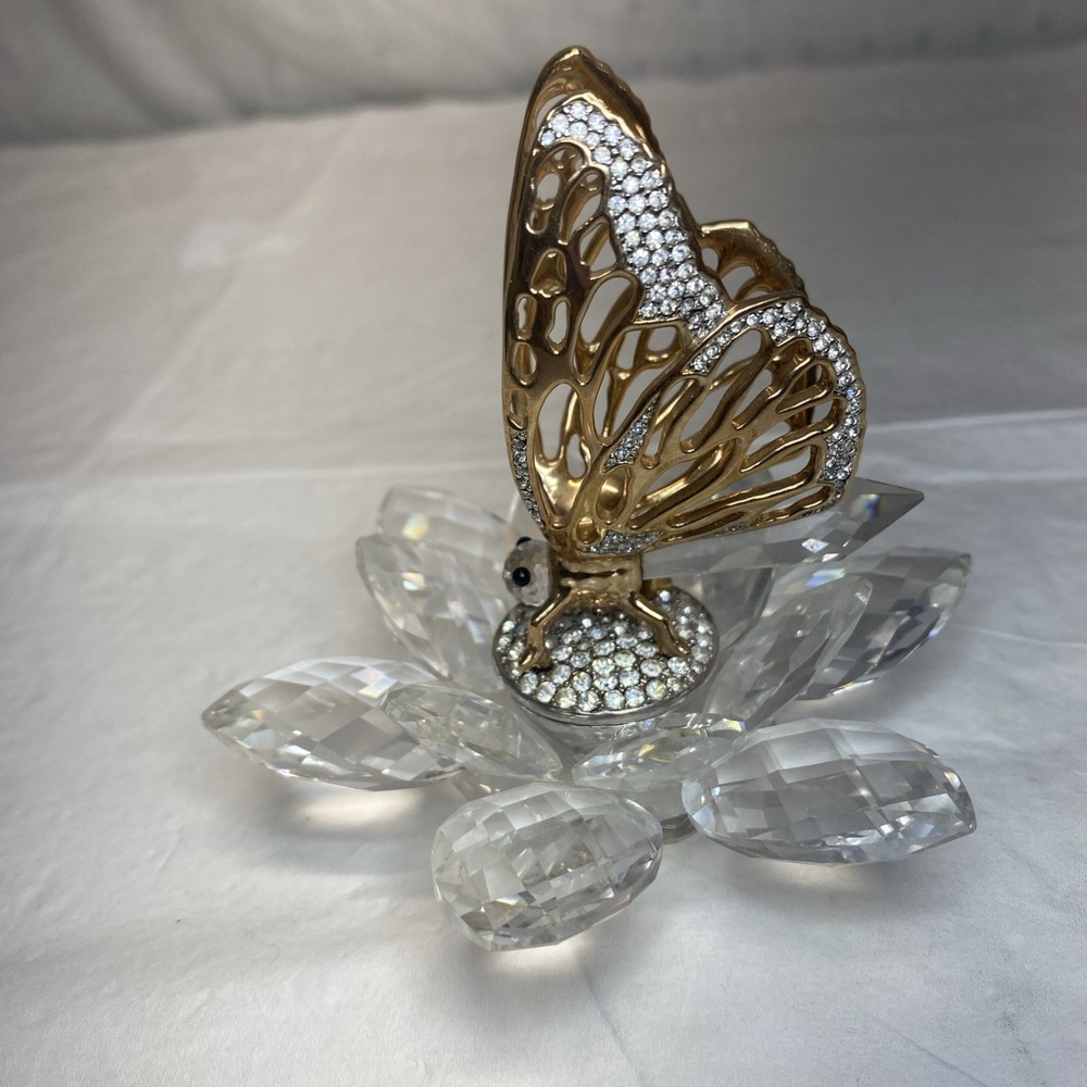 Swarovski Crystal "In‎ Flight" Series Butterfly Gold 7551NR100 Retired Intact